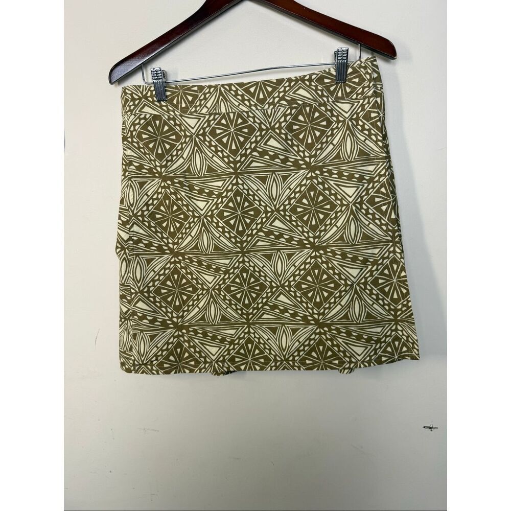 Ripe Skirt Maui Olive Green Geometric Print Skort Size Medium Resort Tropical Ca